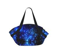 TTIGLHOH Manta de playa redonda con estampado de estrellas de galaxia que se pliega en una bolsa de mano, resistente al desgarro, 94 cm, festival de camping