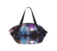 TTIGLHOH Manta de playa redonda con estampado de galaxia del universo que se pliega en una bolsa de mano, resistente al desgarro, alfombra de 94 cm, festival de camping