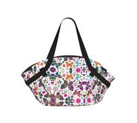 TTIGLHOH Manta de playa redonda con estampado de mariposas florales de primavera que se pliega en una bolsa de mano, resistente al desgarro, alfombra de 94 cm, festival de camping