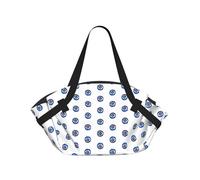 TTIGLHOH Manta de playa redonda con estampado de ojos malvados que se pliega en una bolsa de mano, resistente al desgarro, 94 cm, festival de camping