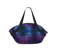 TTIGLHOH Manta de playa redonda con estampado interestelar de universo con estrellas y galaxia, se pliega en una bolsa de mano, resistente al desgarro, 94 cm, festival de camping