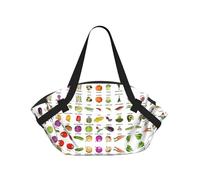 TTIGLHOH Manta de playa redonda impresa con introducción de verduras que se pliega en una bolsa de mano, alfombrilla resistente al desgarro, 94 cm, festival de camping