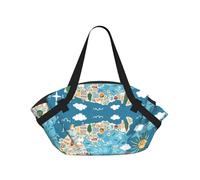 TTIGLHOH Manta de playa redonda impresa con mapa de Grecia que se pliega en una bolsa de mano, resistente al desgarro, alfombra de 94 cm, festival de camping