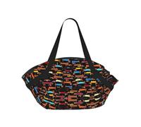 TTIGLHOH Manta de playa redonda impresa con texto en inglés "I Love My Dog" que se pliega en una bolsa de mano, resistente al desgarro, 94 cm, festival de camping