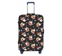 TTIGLHOH Merry Christmas Happy Printing Travel Ready Protección contra arañazos excluye la funda de maleta que evita que el equipaje se mezcle, White, XL