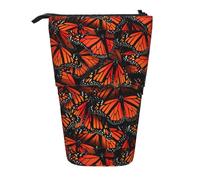 TTIGLHOH Monarch Butterflies - Estuche para lápices de pie para niñas y niños, bolsa telescópica para niños, gran capacidad para la escuela, Black, Talla única, Organizador de bolsas