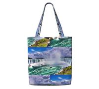 TTIGLHOH Niagara Falls - Bolsa de compras de lona reutilizable, bolsa mediana con cierre a presión, uso diario, trabajo, compras