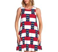 TTIGLHOH North Carolina State Flag - Vestido casual para mujer, sin mangas, largo hasta la rodilla, con bolsillos, Negro, 3XL