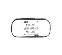 TTIGLHOH Not All Who Wander are Lost - Estuche transparente para bolígrafos, organizador de cosméticos impermeable, portátil para herramientas de arte
