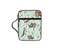 TTIGLHOH Otters - Bolsa de almacenamiento de la Biblia impresa, resistente al agua, portador de tela Oxford, estuche organizador de estudio de iglesia
