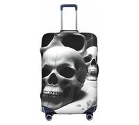 TTIGLHOH Protección contra arañazos con estampado de calaveras en blanco y negro, no incluye funda para maleta, evita que el equipaje se mezcle, White, S