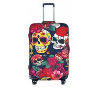 TTIGLHOH Protección contra arañazos con estampado de calaveras y flores de azúcar, no incluye funda para maleta, evita que el equipaje se mezcle, White, M