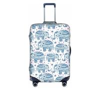 TTIGLHOH Protección contra arañazos con estampado de elefante bohemio, no incluye la funda de maleta, evita que el equipaje se mezcle, White, M