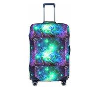 TTIGLHOH Protección contra arañazos con estampado de galaxias verdes, azules y moradas, no incluye la funda para maleta, evita que el equipaje se mezcle, White, S