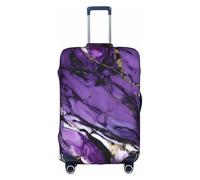 TTIGLHOH Protección contra arañazos con estampado de mármol morado y listo para viajar, excluye la funda de la maleta para evitar que el equipaje se mezcle, White, S