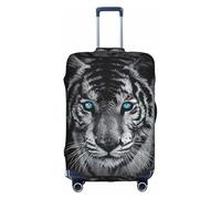 TTIGLHOH Protección contra arañazos con estampado de tigre blanco, no incluye la funda de maleta para evitar que el equipaje se mezcle, White, L