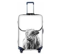 TTIGLHOH Protección contra arañazos con estampado de vaca, no incluye la funda de maleta para evitar que el equipaje se mezcle, White, L