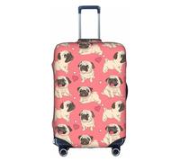 TTIGLHOH Protección contra arañazos con impresión de perro carlino listo para viajar, excluye la funda de maleta que evita que el equipaje se mezcle, White, L