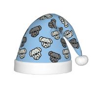 TTIGLHOH Sombrero de Papá Noel de American Bulldog Headchildren's, Navidad, terciopelo, cómodo, grueso, para vacaciones