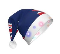 TTIGLHOH Sombrero de Papá Noel de la bandera de las Islas Turcas y Caicos para disfraz de Navidad, gorro con luz LED para adultos, sombrero de Papá Noel para fiesta