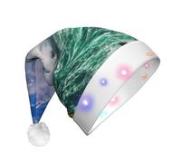 TTIGLHOH Sombrero de Papá Noel de las Cataratas del Niágara para disfraz de Navidad, gorro con luz LED para adultos, sombrero de Papá Noel para fiesta