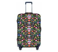 TTIGLHOH Sugar Horror Skull and Flowers Printing Travel Ready - Protección contra arañazos, excluye la funda de maleta para evitar que el equipaje se mezcle, White, L