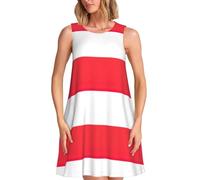 TTIGLHOH Vestido casual de verano con bandera indonesia para mujer, sin mangas, largo hasta la rodilla, con bolsillos, Negro, XL