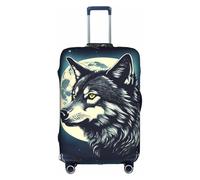 TTIGLHOH Wolf Night Moon Printing Travel Ready Protección contra arañazos excluye la funda de maleta que evita que el equipaje se mezcle, White, M