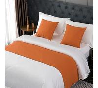 TTiiLoe Camino de cama para pie de cama, funda de cama decorativa de color sólido, toalla de cama, protección para dormitorio de hotel, naranja, 50 * 180 cm para cama de 1,2 m