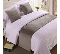 TTiiLoe Caminos de Cama de Matrimonio, decoración de Terciopelo Suave, Funda de Cama de Lujo, Color Gris, para el pie de la Cama, Bufanda, Toalla de Extremo de Cama para Hotel, 210 x 50 cm