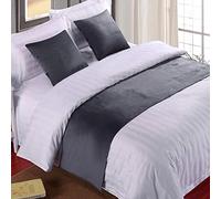 TTiiLoe Caminos de Cama Individuales de Terciopelo Suave para decoración de Cama, Colcha de Lujo Gris, Camino de Cama para pie de Cama, Bufanda, Toalla de Extremo de Cama para Hotel,180 x 50 cm