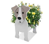 TTiiLoe Maceta para Perro, macetas para Plantas Jack Russell Terrier, macetas de PVC para Flores de jardín, Recipiente para Plantas con Forma de Dibujo Animado de Perro, 43x25cm/16.92x9.84in