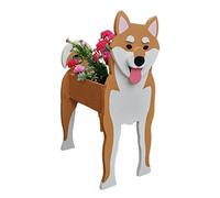 TTiiLoe Maceta para Perro, macetas para Shiba Inu, macetas de PVC para Flores de jardín, Recipiente para Plantas con Forma de Dibujo Animado de Perro, 43x25cm/16.92x9.84in