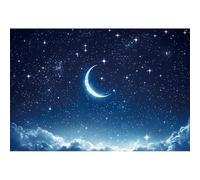 Ttincceer 1,5x1m Fondo Noche de Cielo Estrellado Luna Brillante Estrellas centelleantes Galaxia Baby Shower Fiesta de cumpleaños Fotografía Fondo Boda Fiesta Banner Retrato Foto Accesorios