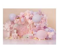 Ttincceer 1er cumpleaños telón de Fondo 150x100cm Rosa púrpura Globo Brillante fotografía Fondo Decorativo Flores Mariposa niña cumpleaños fotografía telón de Fondo Estudio Foto Accesorios