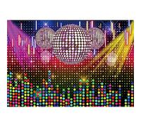 Ttincceer 250x180cm Disco telón de Fondo Brillante neón Vintage Baile Fiesta fotografía Fondos Volver a 80s 90s Disco Fiebre Bailarines fotografía telón de Fondo Foto Booth Prop