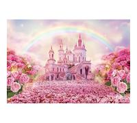 Ttincceer 3x2.5m Princesa Castillo telón de Fondo para niña Cumpleaños Cuento de Hadas Arco Iris Baby Shower Fondo Fantasía Rosa Flor Carretera Cumpleaños Boda Fiesta Decoración Banner