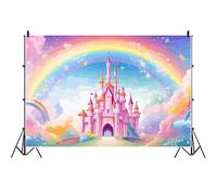 Ttincceer 3x2m Castillo Fondo de Cumpleaños Acuarela Arco Iris Cuentos de Hadas Princesa Baby Shower Fotografía Fondo Cumpleaños Boda Fiesta Pastel Mesa Banner Estudio Disparar Prop