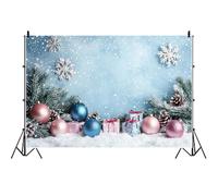 Ttincceer 6x3m Fondo de Copos de Nieve navideños Ramas de Pino de Navidad Piña Fondo de fotografía para Baby Shower Feliz Año Nuevo Fiesta de Invierno Banner Retrato Foto Prop