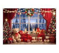 Ttincceer 6x3m Navidad Foto telón de Fondo Invierno Bosque Nieve Lujo árbol de Navidad fotografía Fondo Rojo Cortina Pino Corona año Nuevo Familia Fiesta Fondos niños Adultos Retrato Foto Prop