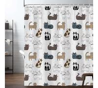 Ttincceer Cortina de Ducha de Gato de Dibujos Animados Lindo Gato Animal Cortina de Ducha para niños baño Divertido Gatitos Mascota Cortina de baño Moderno bañera Cortina 150x200cm