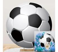 Ttincceer Fondo de fotografía fútbol Redondo 180 cm con diseño de balón de fútbol 3D, Ideal para Fiestas de cumpleaños de niños y niñas para Estudios fotográficos y Retratos