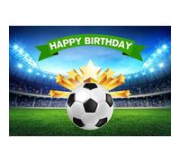 Ttincceer Fútbol Cumpleaños Telón de Fondo 150x100cm Estadio Verde Fútbol Estrella Fotografía Fondo Futbolista Feliz cumpleaños Fondo Estudio fotográfico Cabina Prop