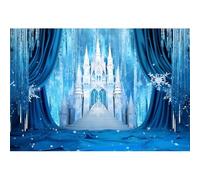 Ttincceer Hielo Nieve Castillo Telón de Fondo 3x2m Niña Princesa Fiesta de Cumpleaños Fondo Azul Congelación Castillo País de Las Maravillas Banner Copo de Nieve Cortina Navidad Foto Prop