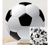 Ttincceer Redondo Fútbol Fondo 230cm 3D Pelota de Fútbol Tema Deportivo Círculo Fondo Cubierta Niño Hombre Atleta Fiesta de Cumpleaños Fotografía Telón de Fondo