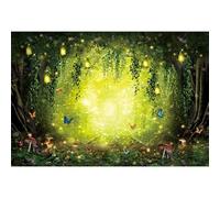 Ttincceer Telón de Fondo Bosques Encantados 3.5x2.5m Colorido Mariposa Seta País De Las Maravillas Fondo Cuento De Hadas Woodland Hojas Colgantes Fotografía Telón De Fondo Estudio Foto Props
