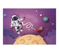 Ttincceer telón de Fondo del Espacio Exterior 1.5x1m Dibujos Animados Astronauta Universo Galaxia Fondo Brillante Estrella Planeta Luna Corte de Papel fotografía telón de Fondo Baby Shower Banner