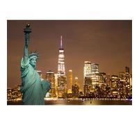 Ttincceer Telón de Fondo Estatua de la Libertad 2.2x1.5m para fotografía de paisajes nocturnos de la Ciudad de Nueva York, Rascacielos urbanos, Viajes, Retratos, etc.