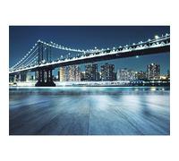 Ttincceer Telón de Fondo Golden Gate Puente 2.5x1.8m Fondo de fotografía Moderno Puente de Brooklyn de la Ciudad de Nueva York Rascacielos nocturnos urbanos Accesorios de Retrato de Estudio