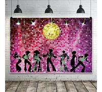 Ttincceer Telón de Fondo Retro Discos 2.2x1.5m Volver a los 80 años 90 Salón de Baile Foco Fotografía Fondo Música Audiófilo Entusiasta Fiesta Fotografía Telón de Fondo Estudio Foto Props